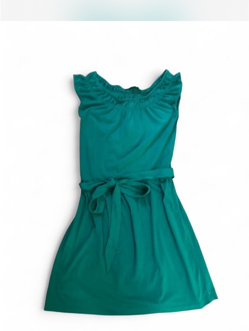 LOFT Teal Sleeveless Belted Dress